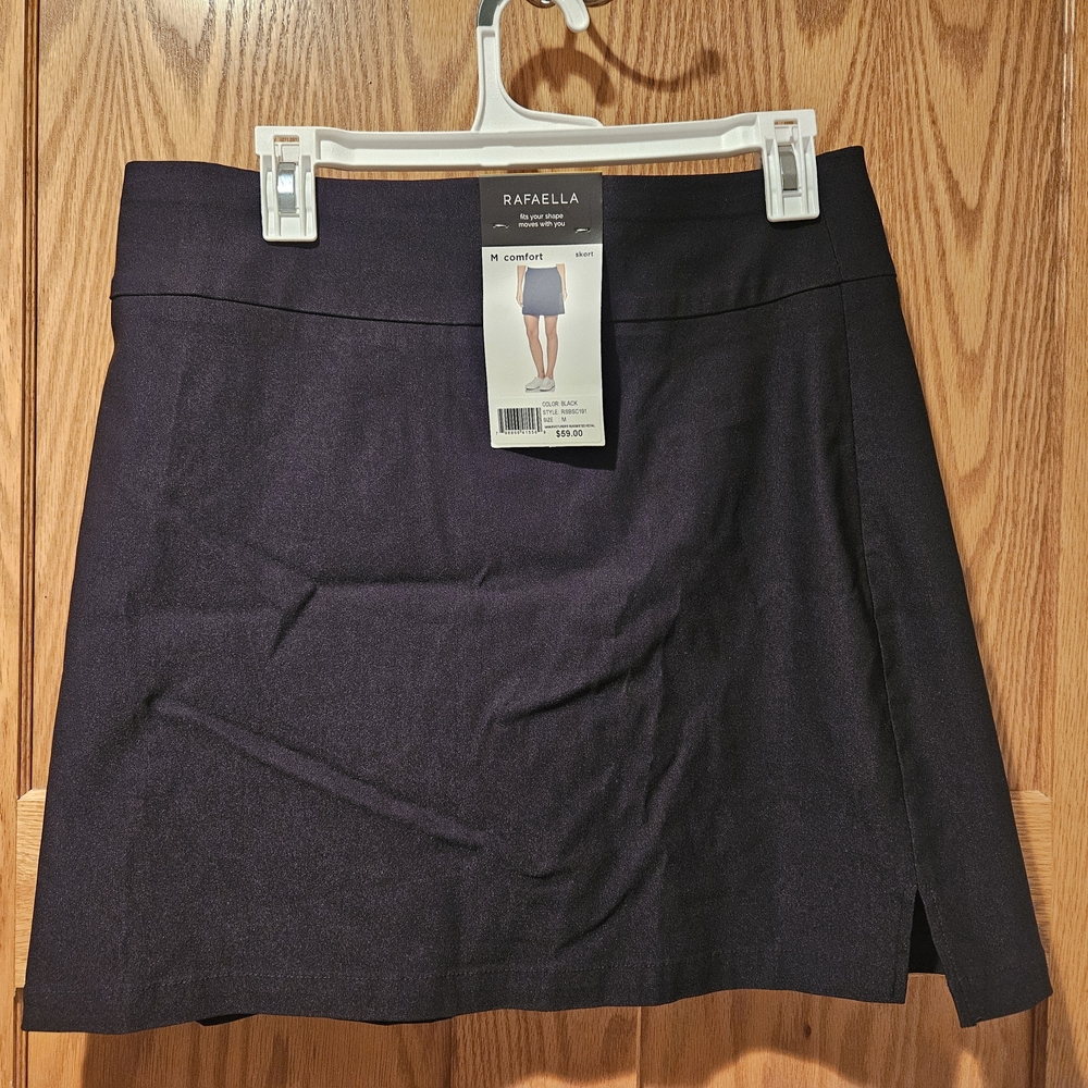 Rafaella Black A-Line Mini Skort